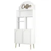 Skye Decor, Lyon 80 - White, Gold, Kaffeebarschrank, Weiß, Produktbild-Vorschau 4