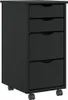 vidaXL Armadio a rotelle con cassetti MOSS Nero in legno di Anteprima dell’immagine prodotto 1