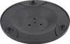 A black circular base with three screw holes around the edge and a recessed center with three smaller holes. Produktbild-Vorschau