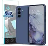 A smartphone case and screen protector are displayed against a white background. Produktbild-Vorschau