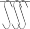 Three metal S-hooks are hanging from a rod against a white background. Podgląd zdjęcia produktu