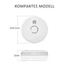 Diagrams showing the dimensions of a smoke detector. Produktbild-Vorschau