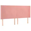 Kopfteil mit Ohren Rosa 163x16x118/128 cm Samt Produktbild-Vorschau 1