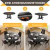 Runder Ausziehbarer Tisch Küchentisch 90-120 cm, 4-8 Produktbild-Vorschau 3