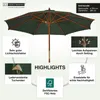 Gartenschirm Sunshine 300 cm dunkelgrün Mittelmastschirm Produktbild-Vorschau 2