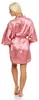 Damen Morgenmantel kurzer Kimono in Satin-Optik; Rosa XL Produktbild-Vorschau 3