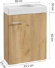 Badezimmerschrank mit Waschbecken 50x70cm hängend Eiche Produktbild-Vorschau 7