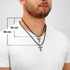 SERASAR | Naszyjnik męski z prawdziwej skóry [krzyż] ze Podgląd zdjęcia produktu 4
