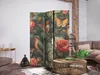 Jednostranný paraván Kvety 135x172 cm 3-dielny sivý Náhľad obrázku produktu 5