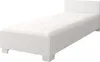 A white single bed frame with a white mattress on a white background. Voir les images du produit