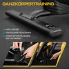 Close-up shots of an exercise bike's features and text highlighting its benefits. Produktbild-Vorschau