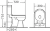 Domotechnika | WC compatto - 76,5 x 39 x 72 cm - Con sedile Anteprima dell’immagine prodotto 7