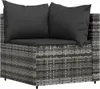 vidaXL 4-tlg. Garten-Lounge-Set mit Kissen Grau Poly Rattan Produktbild-Vorschau 4