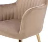 Set von 6 Stühlen mit Armlehnen aus Velours und goldenem Produktbild-Vorschau 5