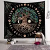 Mandala-Wandteppich 1 Stk, Boho-Wanddekoration Blau-Gold, Produktbild-Vorschau 2