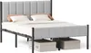 A bed frame with a headboard, mattress, and pillows. Náhled obrázku produktu