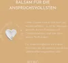 Marketing text and a heart-shaped graphic on a beige background. Produktbild-Vorschau