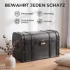 Schatztruhe aus Holz Dunkel mit Schloss Schatzkiste Produktbild-Vorschau 2