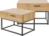 Two wooden bedside tables with black metal frames are shown against a white background. Anteprima dell’immagine prodotto