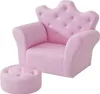 HOMCOM Kindersofa mit Ottomane Kindercouch in Kronenform Produktbild-Vorschau 1