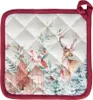 Clayre & Eef Topflappen 20x20 cm Weiß Rot Baumwolle Hirsch Produktbild-Vorschau 1