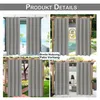 A collage of four images showing outdoor curtains in different settings, including by a pool and on a patio. Produktbild-Vorschau
