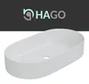 HAGO24 Waschbecken Keramik 60x38x12cm oval weiß Produktbild-Vorschau 7