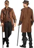 A man wearing a steampunk-style costume, shown from the front and back. Produktbild-Vorschau