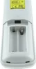 The back of a white remote control with the battery compartment open, showing two AA batteries inserted. Anteprima dell’immagine prodotto