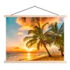 MuchoWow® Textilposter Sonnenuntergang - Palme - Wolken - Produktbild-Vorschau 1