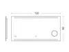 A technical drawing of an LED bathroom mirror with dimensions indicated. Anteprima dell’immagine prodotto