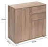 CASARIA® Cassettiera Alba 2 Cassetti 2 Ante 71x74x35 cm Anteprima dell’immagine prodotto 8