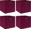 vidaXL Aufbewahrungsboxen 4 Stk. Dunkelrot 32x32x32cm Stoff Produktbild-Vorschau 5