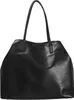 A black tote bag is shown against a white background. Produktbild-Vorschau