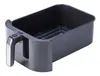 A black and silver air fryer basket with a handle. Náhled obrázku produktu
