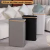 iEGrow Koš na prádlo s víkem 60L Bamboo Black Náhled obrázku produktu 7