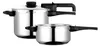 Two stainless steel pressure cookers on a white background. Podgląd zdjęcia produktu