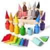 Giocattoli in legno Ulanik Montessori "bambole a pioli con Anteprima dell’immagine prodotto 1