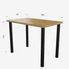 A rectangular table with a wooden top and black legs, shown from a slightly elevated angle with dimensions indicated. Produktbild-Vorschau