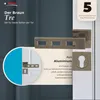 A marketing image showcasing a bronze-colored door handle set with text and graphics highlighting its features and warranty. Produktbild-Vorschau