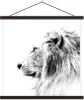 MuchoWow® Textilposter Löwe - Schwarz - Weiß - Tiere 40x40 Produktbild-Vorschau 1