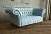 Chesterfield Leder Couch Sofa 2 Sitzer Polster Sofas Design Produktbild-Vorschau 2