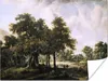 MuchoWow® Poster Bewaldete Landschaft mit Bauernhäusern - Produktbild-Vorschau 1