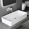 doporro Lavabo da Appoggio Rettangolare in Marmoresina Anteprima dell’immagine prodotto 1