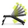 A black adjustable weight bench shown from a side angle, with arrows and degree markings indicating different possible positions. Náhľad obrázku produktu