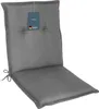 A gray chair cushion with a tag attached. Produktbild-Vorschau