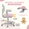 Chaise de bureau enfant, hauteur réglable 41-52 cm, rose Voir les images du produit 5