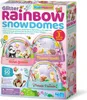 The image shows the packaging for a "Glitter Rainbow Snow Domes" craft kit. The box displays illustrations of the snow domes and their contents, along with product information. Produktbild-Vorschau