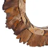 vidaXL Wandspiegel 60 cm Teak Rund Produktbild-Vorschau 4