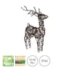 A wireframe reindeer decoration with lights, shown on a white background with informational icons. Podgląd zdjęcia produktu